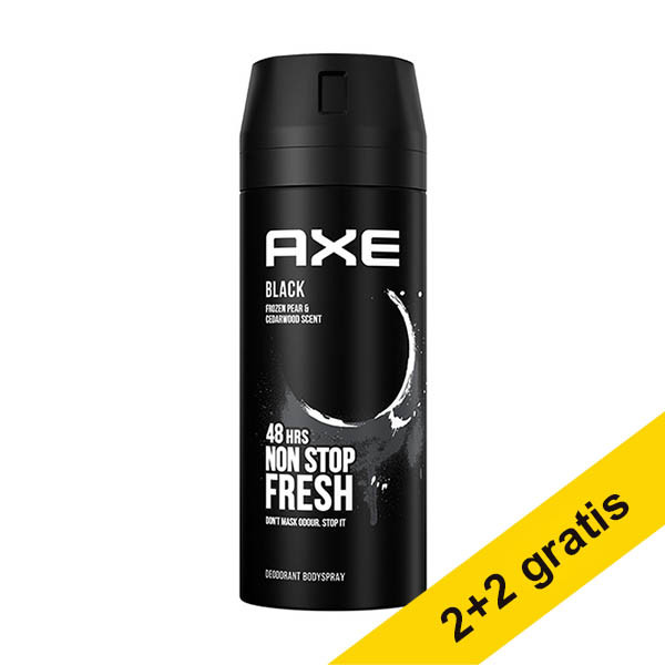 Aanbieding: 4x Axe Black deodorant & body spray (150 ml) SAX00309 - 1