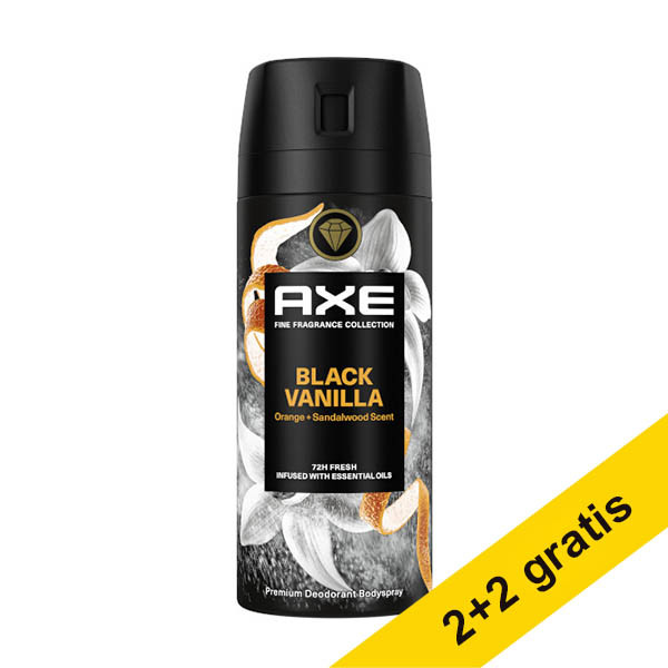 Aanbieding: 4x Axe Fine Fragrance Collection Black Vanilla deodorant & body spray (150 ml) SAX00312 - 1