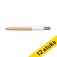 Aanbieding: 12 x BIC 4 Colours Wood balpen