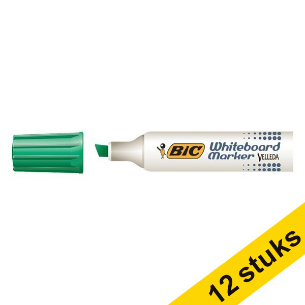 Aanbieding: 12x BIC Velleda 1781 whiteboard marker groen (3 - 6 mm schuin) **BELGIUM ONLY** 262352 - 1