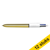 Aanbieding: 12x BIC balpen 4 Colours Shine goud