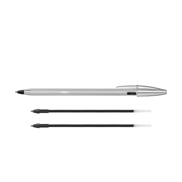 BIC Cristal Re'New balpen zwart + 2 navullingen 997201 240426 - 1