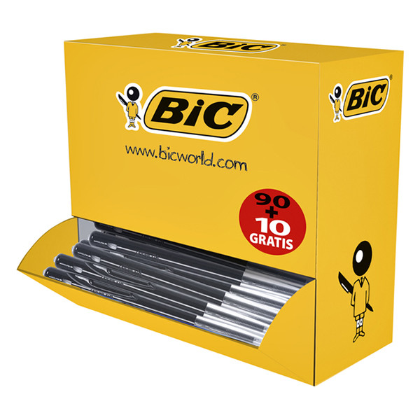 BIC M10 Clic balpen medium zwart voordeelpak (100 stuks) 942917 224669 - 1