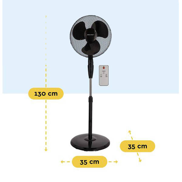 BRASQ F100 statiefventilator zwart (40 cm) 828981 - 2