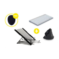 Bakker & Elkhuizen Homeworking Professional toetsenbord, muis, muismat en laptopstand AZERTY 298302
