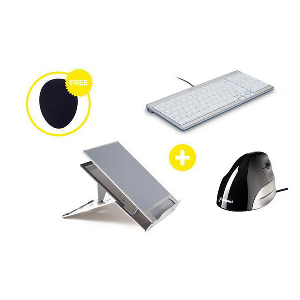 Bakker & Elkhuizen Premium toetsenbord, muis, muismat en laptopstand AZERTY 298255 - 1