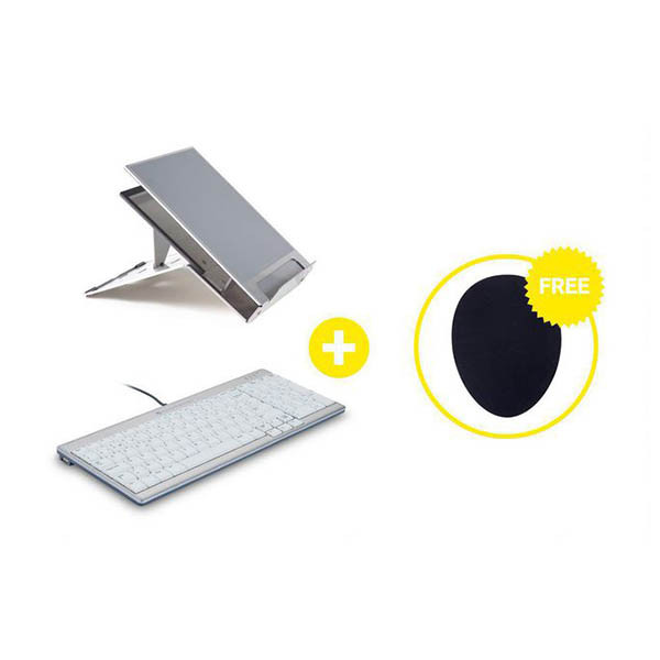Bakker & Elkhuizen Premium toetsenbord, muismat en laptopstand AZERTY 298260 - 1