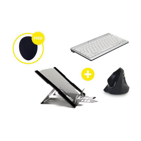 Bakker & Elkhuizen Professional toetsenbord, muis, muismat en laptopstand 298259 - 1
