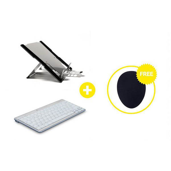 Bakker & Elkhuizen Professional toetsenbord, muismat en laptopstand AZERTY 298270 - 1