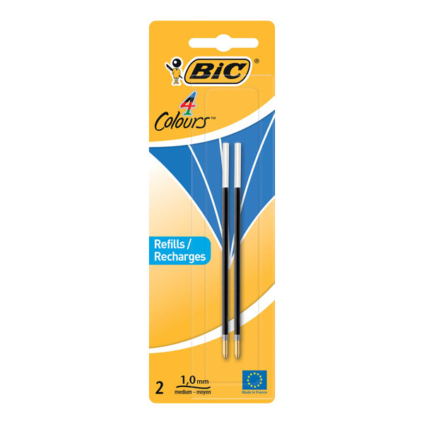 Bic balpen navulling 4 Colours Medium blauw 2 stuks 931778 224654 - 1