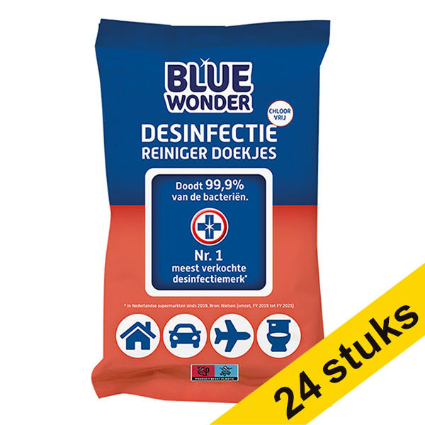 Aanbieding: 24x Blue Wonder desinfectie doekjes (72 stuks) SBL00062 - 1
