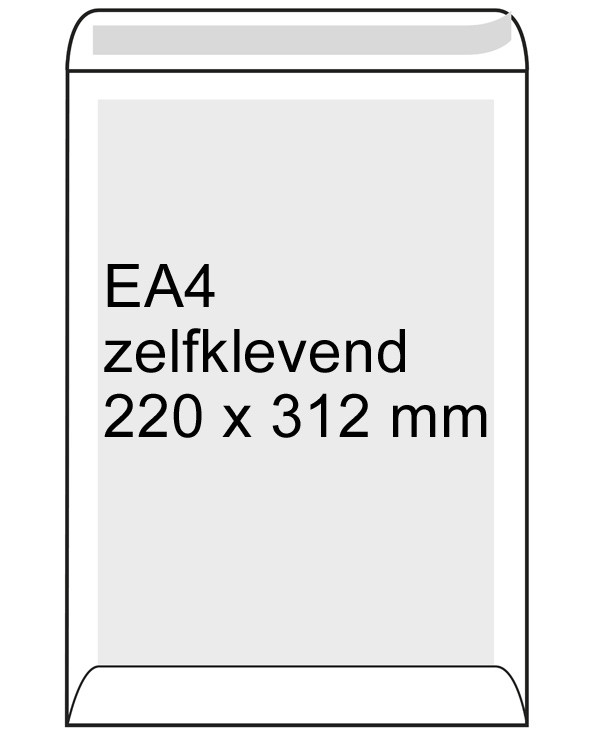 Bordrug envelop wit 220 x 312 mm - EA4 zelfklevend (100 stuks) 308530 209100 - 1