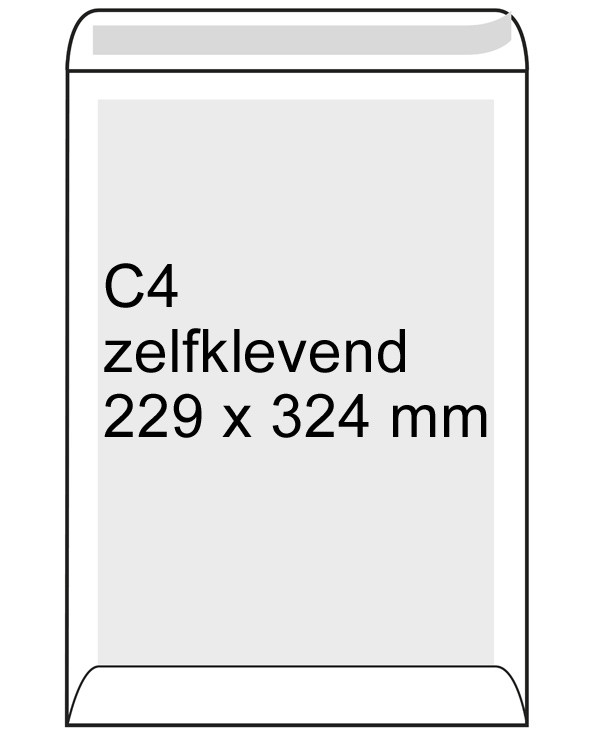 Bordrug envelop wit 229 x 324 mm - C4 zelfklevend (100 stuks) 308540 209104 - 1