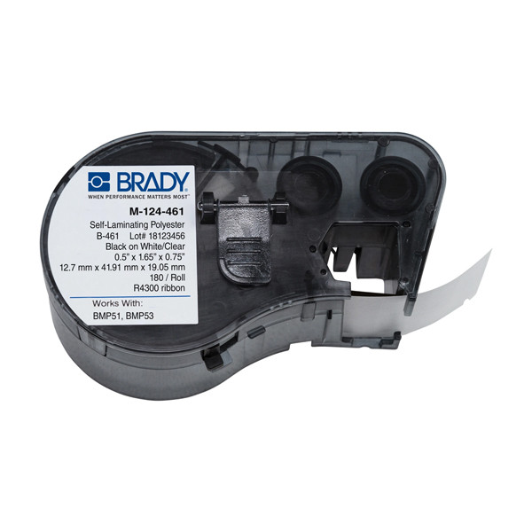 Brady M-124-461 gelamineerde polyester labels 12,7 mm x 41,91 mm x 19,05 mm (origineel) M-124-461 146056 - 1