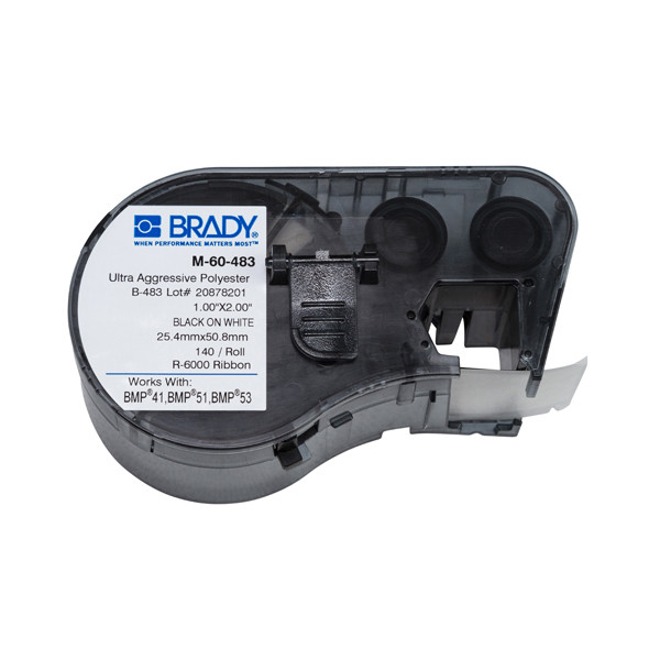 Brady M-60-483 ultra agressieve polyester labels 25,4 mm x 50,8 mm (origineel) M-60-483 146128 - 1