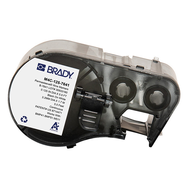Brady M4C-125-7641 tape krimpkous zwart op wit 5,97 mm x 2,13 m (origineel) M4C-125-7641 148390 - 1