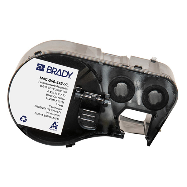 Brady M4C-250-342-YL tape krimpkous zwart op geel 11,15 x 2,13 m (origineel) M4C-250-342-YL 148158 - 1