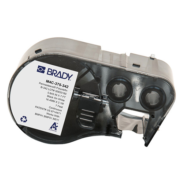 Brady M4C-375-342 tape krimpkous zwart op wit 16,40 mm x 2,13 m (origineel) M4C-375-342 148156 - 1