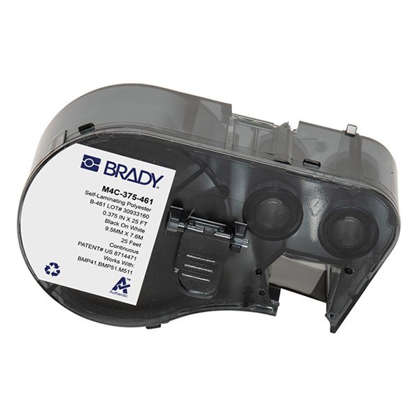 Brady M4C-375-461 gelamineerde polyester labels zwart op wit 9,53 mm x 7,62 m (origineel) M4C-375-461 147948 - 1