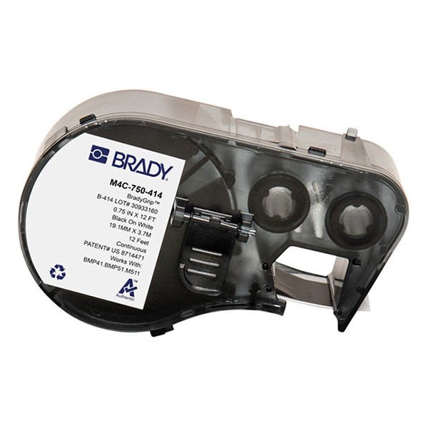 Brady M4C-750-414 polyester klitmateriaal labels zwart op wit 19,05 mm x 3,66 m (origineel) M4C-750-414 147952 - 1