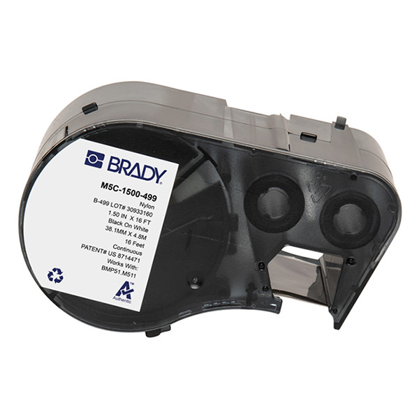 Brady M5C-1500-499 continue nylon labels zwart op wit 38,10 mm x 4,88 m (origineel) M5C-1500-499 147994 - 1