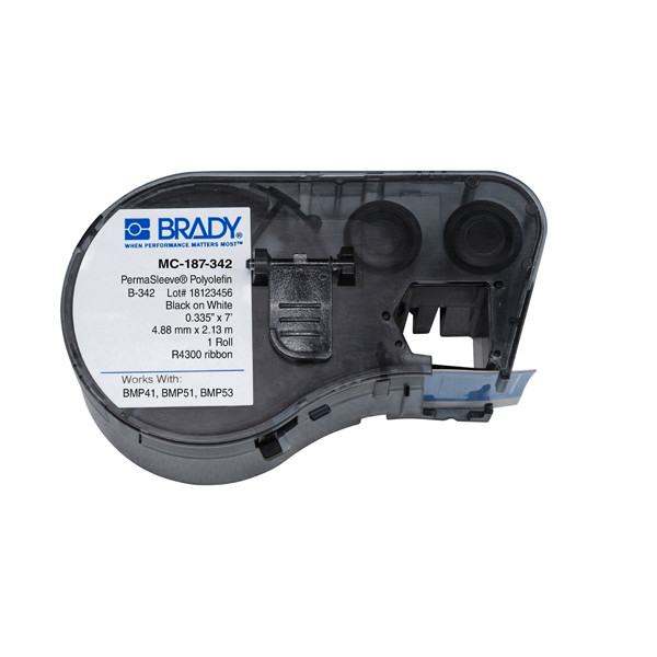 Brady MC-187-342 tape krimpkous zwart op wit 8,50 mm x 2,13 m (origineel) MC-187-342 147014 - 1