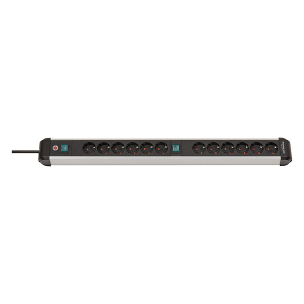 Brennenstuhl Premium-Alu-Line stekkerdoos met 12 stopcontacten schakelaar zwart/grijs (3 meter) 1391030200 406177 - 1