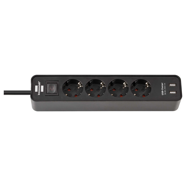 Brennenstuhl stekkerdoos met 4 stopcontacten en USB zwart (1,5 meter) 1153240006 399501 - 1