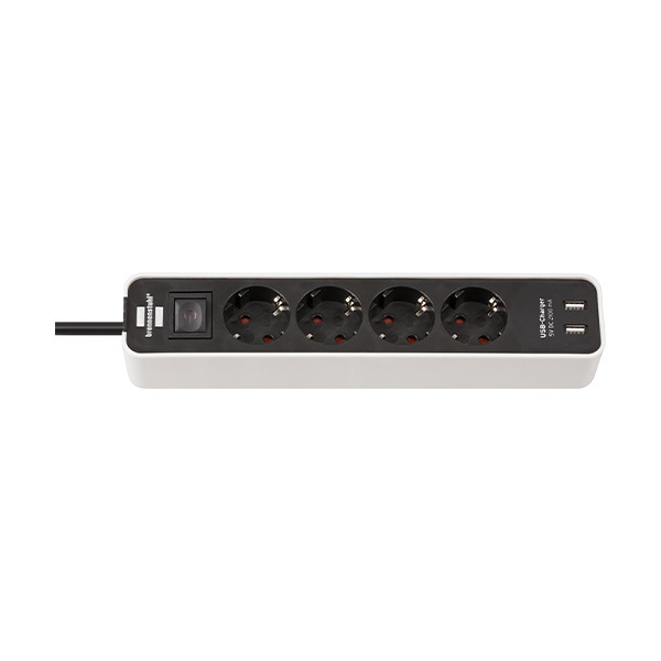 Brennenstuhl stekkerdoos met 4 stopcontacten en USB zwart/wit (1,5 meter) 1153240026 399506 - 1