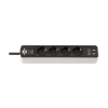 Brennenstuhl stekkerdoos met 4 stopcontacten en USB zwart/wit (1,5 meter) 399506 - 1