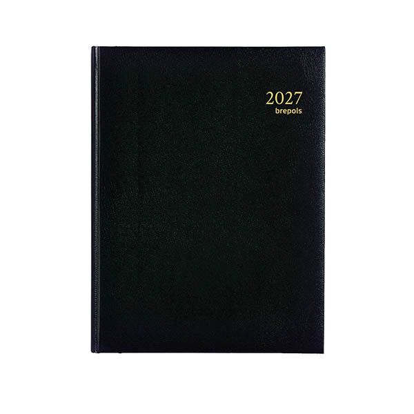 Brepols Ambassador Lima dagagenda met uurindeling 2027 zwart (1 dag per pagina) 6-talig 440250 - 1