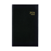 Brepols Brefix Lima dagagenda met halfuurindeling 2026 zwart (1 dag per pagina) 6-talig 262425