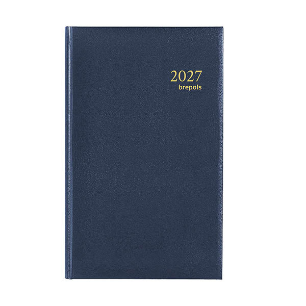 Brepols Brefix Lima dagagenda met halfuurindeling 2027 blauw (1 dag per pagina) 6-talig 440249 - 1