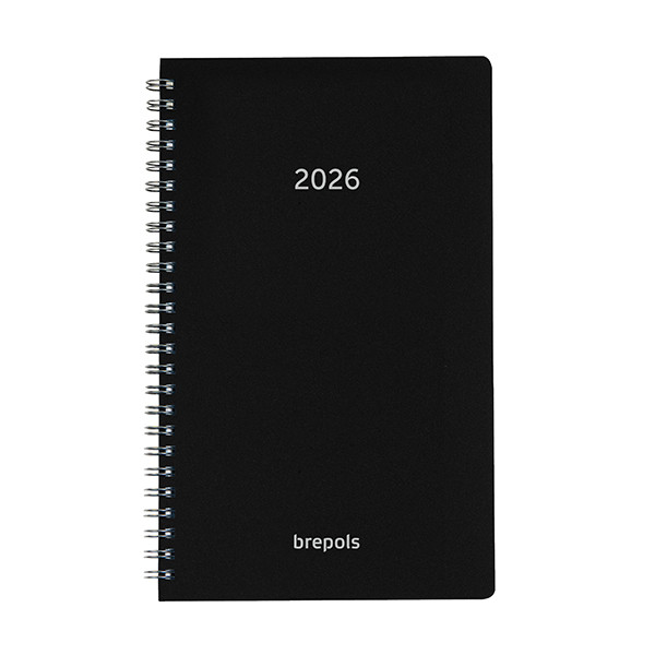Brepols Breform Polyprop dagagenda met uurindeling 2026 zwart (1 dag per pagina) 6-talig 0.516.4910.01.4.0 262443 - 1