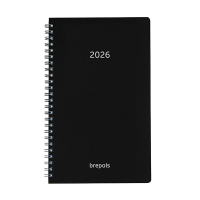 Brepols Breform Polyprop dagagenda met uurindeling 2026 zwart (1 dag per pagina) 6-talig 0.516.4910.01.4.0 262443