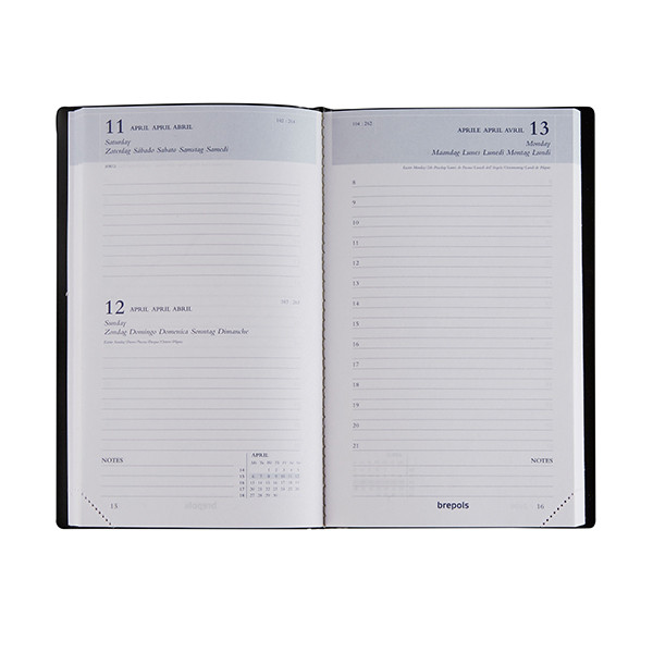 Brepols Breform Seta dagagenda met uurindeling 2026 zwart (1 dag per pagina) 6-talig 0.516.2120.01.6.0 262441 - 2