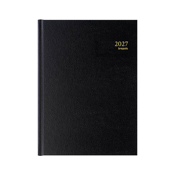 Brepols Bremax Santex dagagenda met kwartierindeling 2027 zwart (1 dag per 2 pagina's) 6-talig 440200 - 1