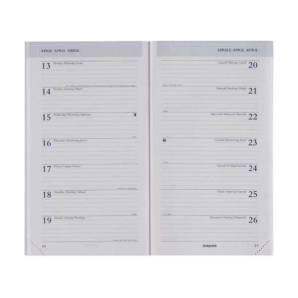 Brepols Breplan weekagenda 2026 navulling (1 week per pagina) 6-talig 0.774.9900.00.8.0 262506 - 1