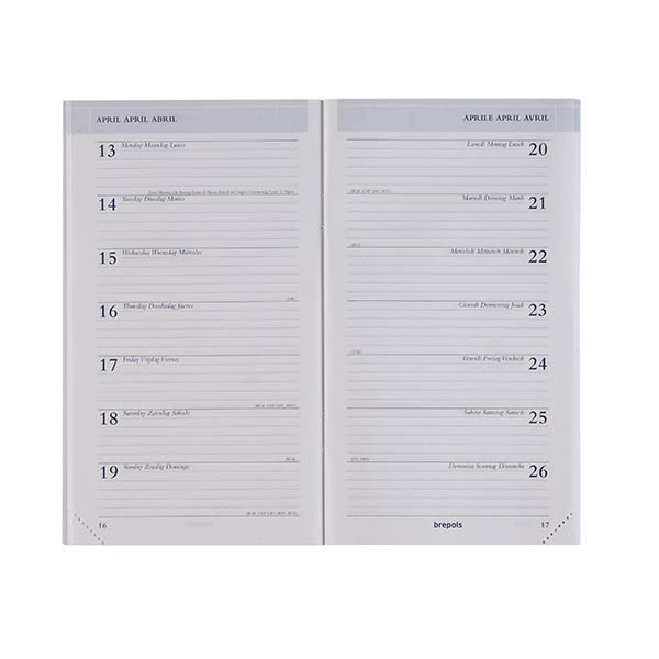 Brepols Breplan weekagenda 2027 navulling (1 week per pagina) 6-talig 440327 - 1