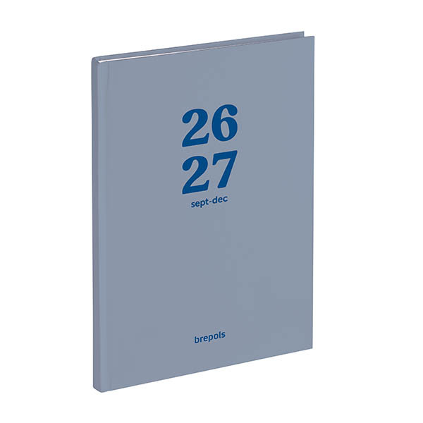 Brepols Bretime Coral 16 maanden weekagenda met uurindeling 2026-2027 grijsblauw (1 week per 2 pagina's) 6-talig 440181 - 1