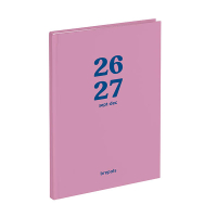 Brepols Bretime Coral 16 maanden weekagenda met uurindeling 2026-2027 roze (1 week per 2 pagina's) 6-talig 440182