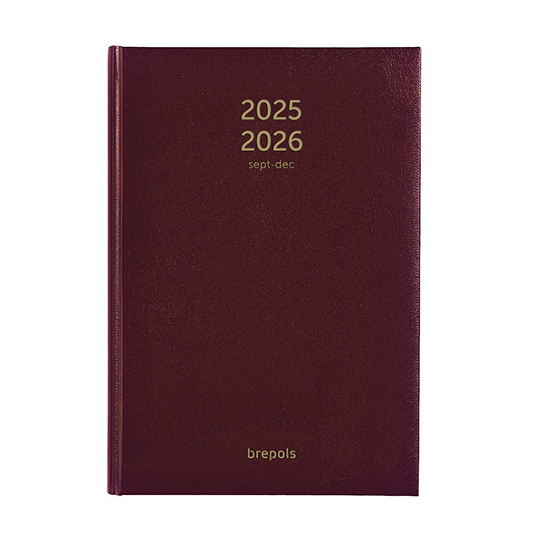 Brepols Bretime Lima 16 maanden weekagenda met uurindeling 2025-2026 bordeaux (1 week per 2 pagina's) 6-talig 2.066.1256.99.6.0 261047 - 1