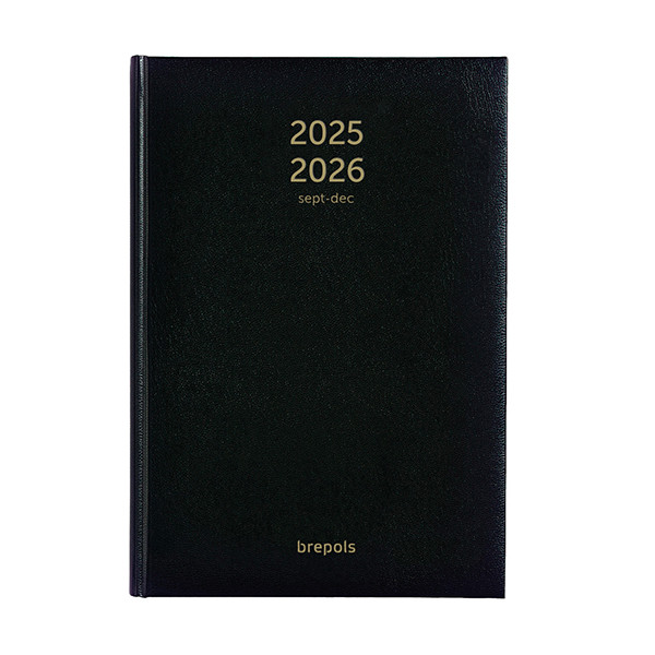 Brepols Bretime Lima 16 maanden weekagenda met uurindeling 2025-2026 zwart (1 week per 2 pagina's) 6-talig 2.066.1256.01.6.0 261049 - 1