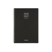 Brepols Bretime Polyprop 16 maanden weekagenda met uurindeling 2026-2027 zwart (1 week per 2 pagina's) 6-talig 440184