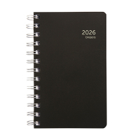 Brepols Building Recycled PP dagagenda met uurindeling 2026 zwart (1 dag per pagina) 6-talig 262440