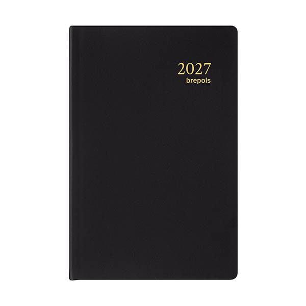Brepols Delta Seta weekagenda 2027 zwart (1 week per 2 pagina's) 6-talig 440328 - 1