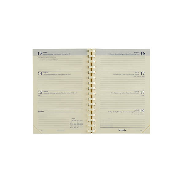 Brepols Delta weekagenda 2027 navulling (1 week per 2 pagina's) 6-talig 440333 - 1