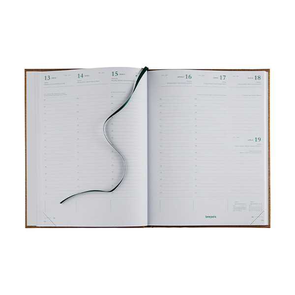 Brepols Ecotiming Kazar weekagenda met uurindeling 2026 bruin (1 week per 2 pagina's) 6-talig 0.180.0685.99.6.0BR 262484 - 2