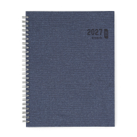 Brepols Ecotiming Kazar weekagenda met uurindeling 2027 donkerblauw met spiraal (1 week per 2 pagina's) 6-talig 440358