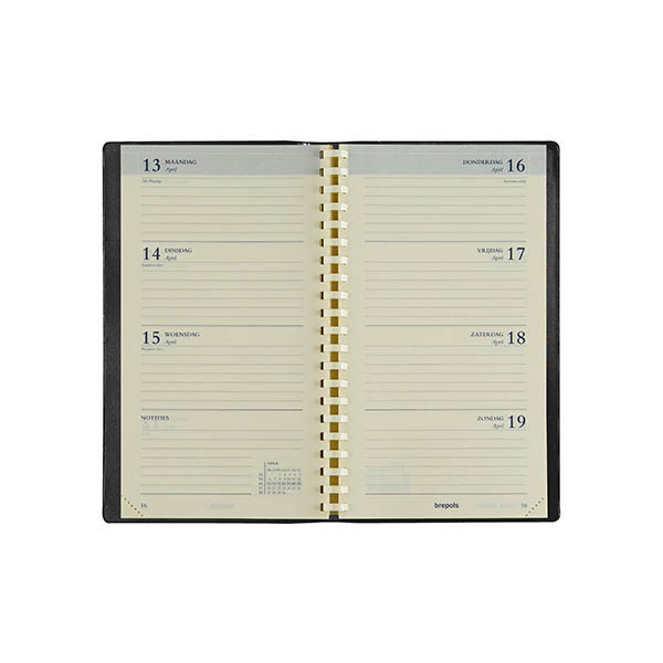 Brepols Interplan Genova weekagenda 2027 zwart (1 week per 2 pagina's) NL 440311 - 2